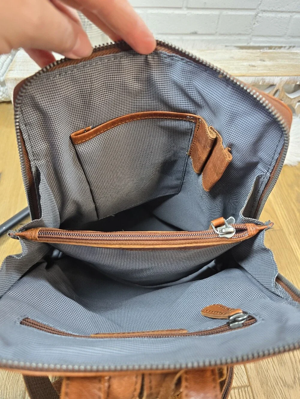 Spikes and Sparrow Brown Leather Backpack